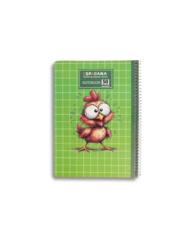 دفتر 50 برگ شطرنجی فنری اسپادانا طرح خروس