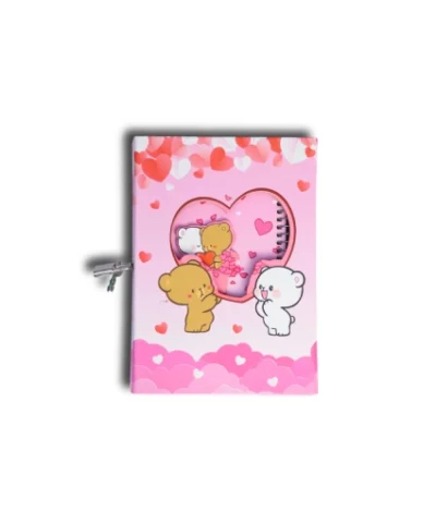 دفتر خاطرات قفل دار (قاب دار) سویل طرح خرس عاشق