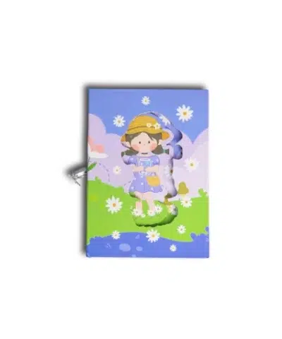 دفتر خاطرات قفل دار (قاب دار) سویل طرح دختر توی باغ گل