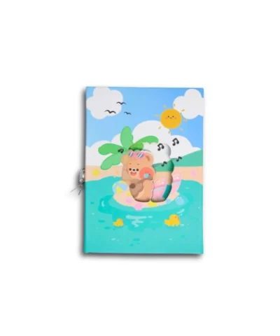 دفتر خاطرات قفل دار (قاب دار) سویل طرح خرس روی اب