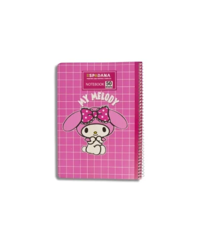 دفتر 50 برگ شطرنجی فنری اسپادانا طرح ملودی