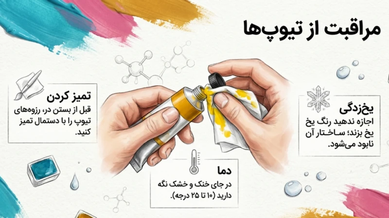 ظروف مناسب برای نگهداری رنگ گواش