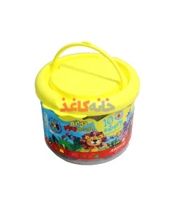 خمیر بازی ۱۰ رنگ سطلی زرد آریا